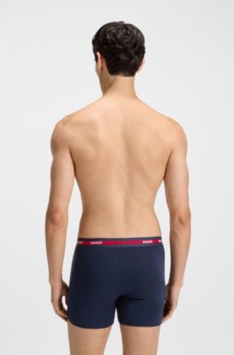 Three-pack of branded boxer briefs in stretch cotton, Patterned