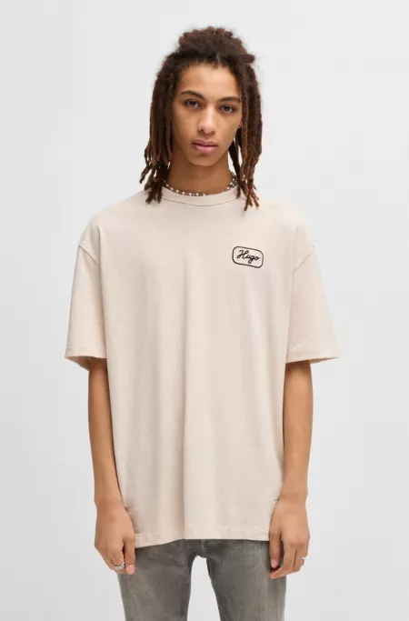 Loose-fit T-shirt in cotton with racing artwork