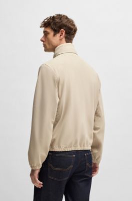 BOSS x ASTON MARTIN water-repellent jacket with laser-cut details, Light Beige