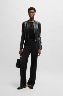 Mercerized-cotton T-shirt with Double B monogram, Black