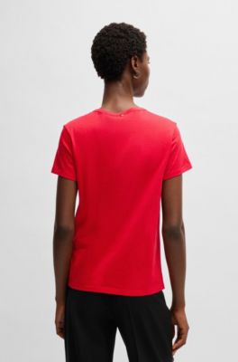 Mercerized-cotton T-shirt with Double B monogram, Red