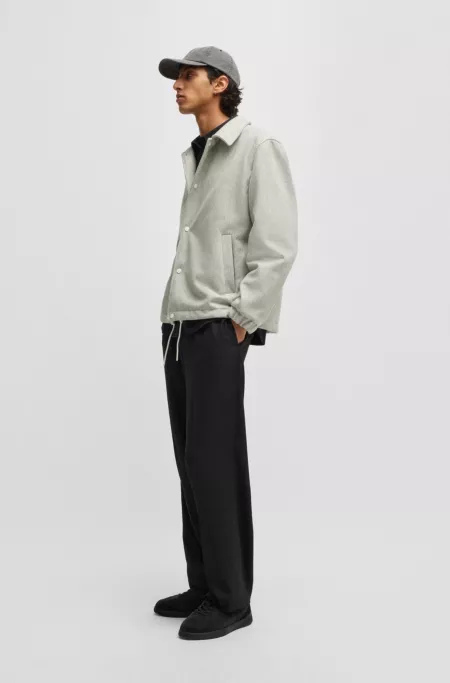 Regular-fit coach jacket in a wool blend