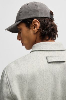 Regular-fit coach jacket in a wool blend, White