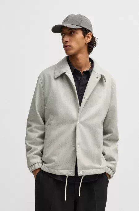 Regular-fit coach jacket in a wool blend