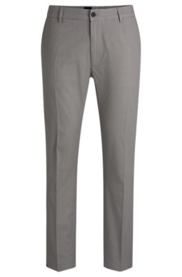 Pantalones regular fit de algod&oacute;n el&aacute;stico con microestampado, Gris oscuro