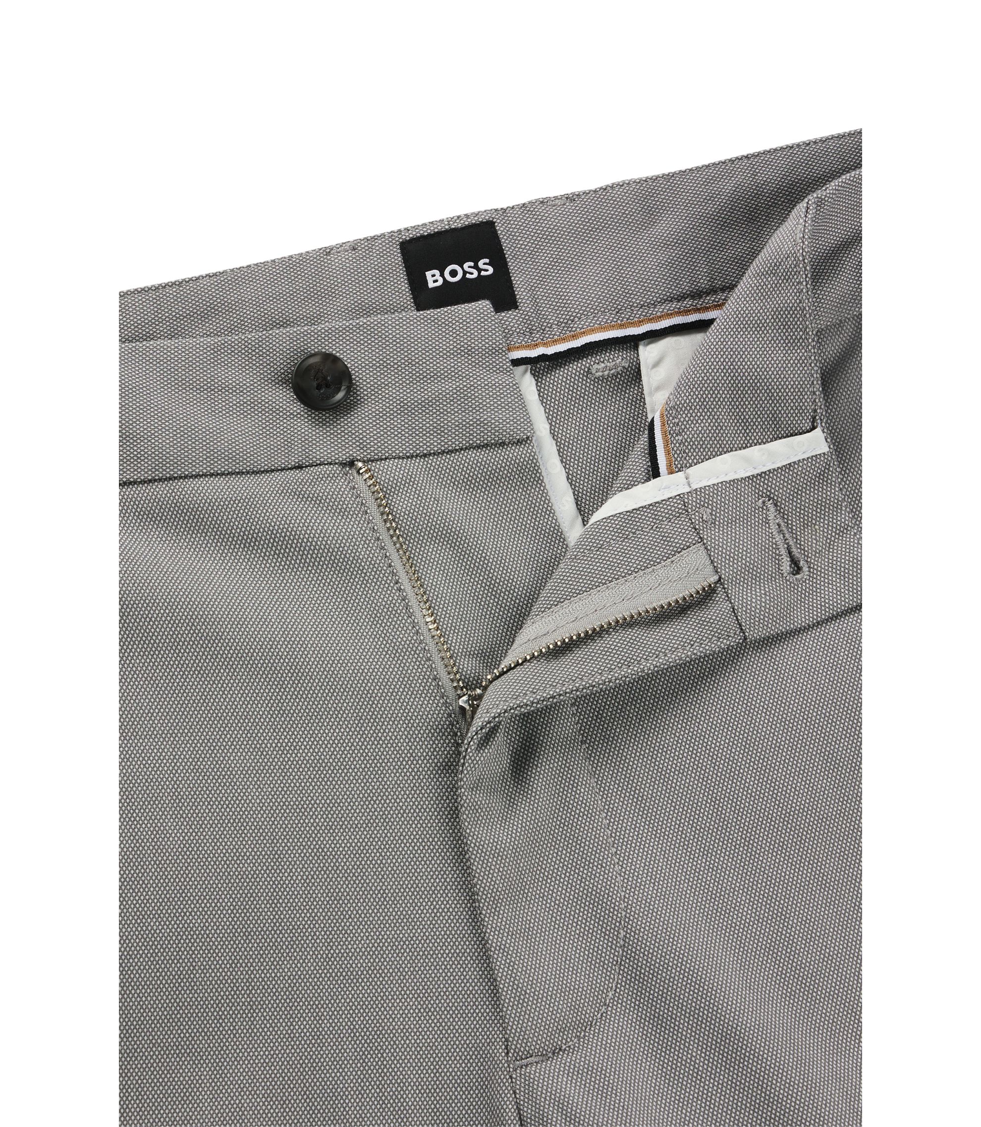BOSS - Regular-fit trousers in micro-patterned stretch cotton