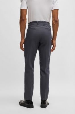 Regular-fit trousers micro-patterned stretch cotton