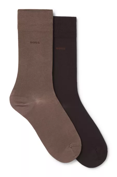 Two-pack of regular-length socks in a mercerised-cotton blend