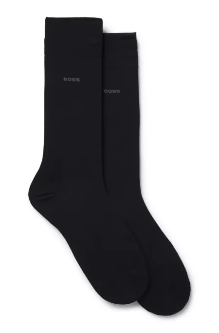 Two-pack of regular-length socks in a mercerised-cotton blend