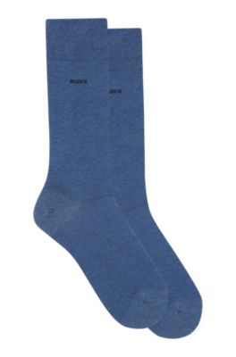 Hugo Boss Two-pack Of Regular-length Socks In A Mercerized-cotton In Light Blue