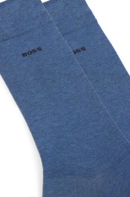 Two-pack of regular-length socks in a mercerised-cotton blend, Light Blue