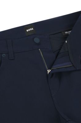 BOSS - Slim-fit trousers in stretch cotton - Dark Blue