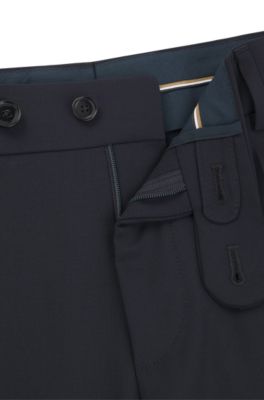 Pantalon Slim en tissu tr&egrave;s stretch, Bleu fonc&eacute;