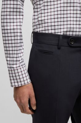 Pantalon Slim en tissu tr&egrave;s stretch, Bleu fonc&eacute;