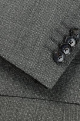Slim-fit suit in micro-patterned stretch cloth, Grey