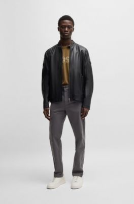 Cotton-jersey slim-fit T-shirt with logo print, Light Green