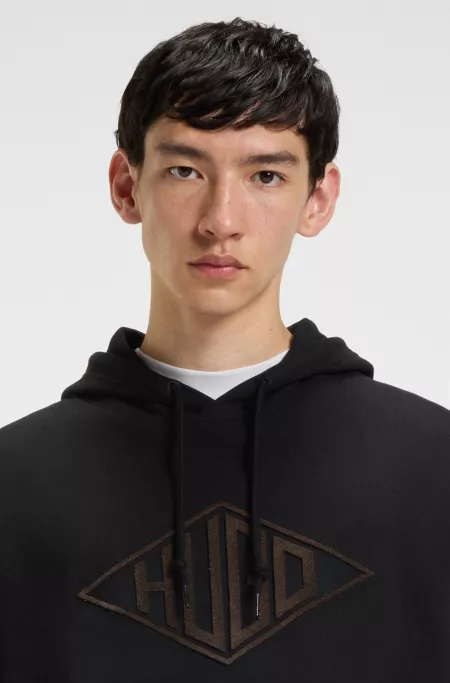 Cotton-terry hoodie with embroidered logo