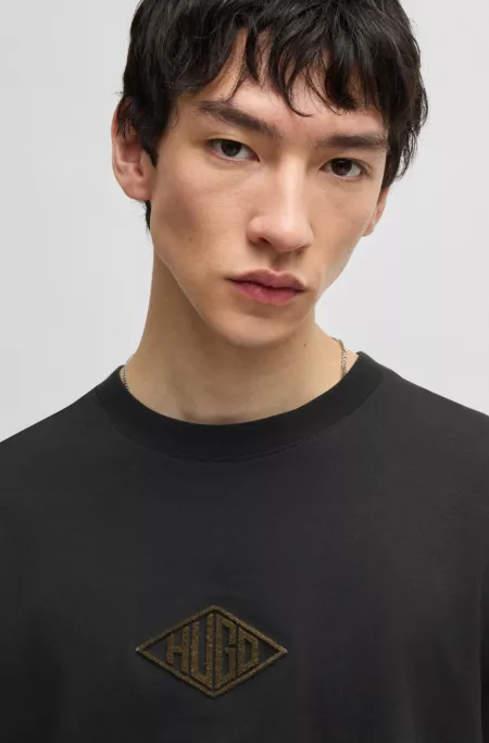 Relaxed-fit T-shirt in cotton with embroidered logo