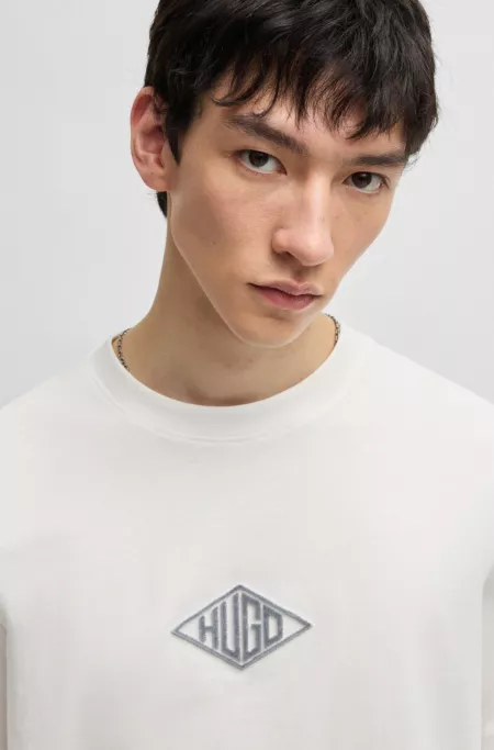 Relaxed-fit T-shirt in cotton with embroidered logo