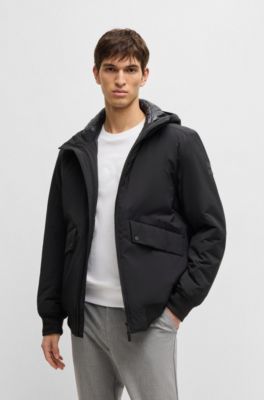 Water-repellent down jacket in a regular fit, Black