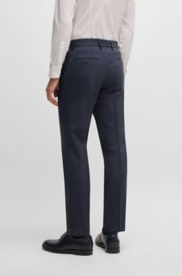 Traje slim fit de mezcla de lana con el&aacute;stico t&eacute;cnico, Azul oscuro