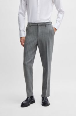 Tapered-fit trousers pinstripe stretch fabric