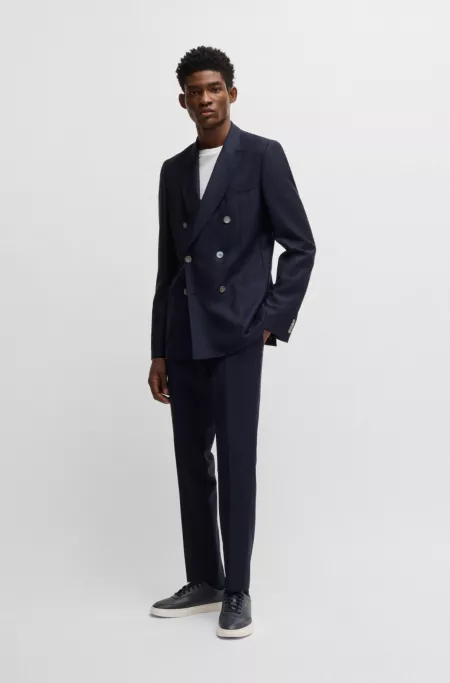 Slim-fit blazer in patterned virgin wool