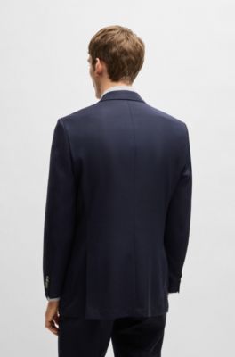 Regular-fit suit jacket micro-patterned virgin wool