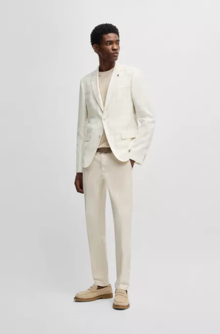 Slim-fit suit jacket in a checked wool blend