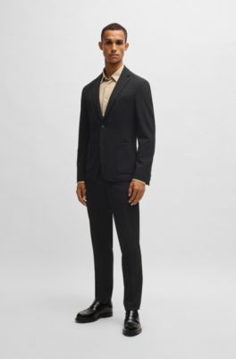 BOSS - Slim-fit jacket in washable stretch fabric - Black