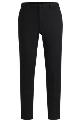 Slim-fit trousers in washable stretch fabric, Black