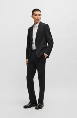 Slim-fit trousers in washable stretch fabric, Black