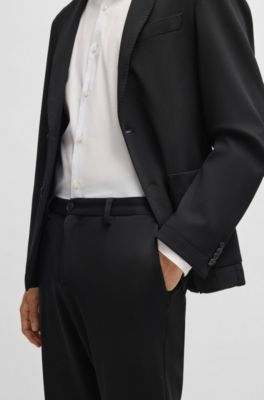 Slim-fit trousers in washable stretch fabric, Black