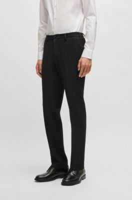 Slim-fit trousers in washable stretch fabric, Black