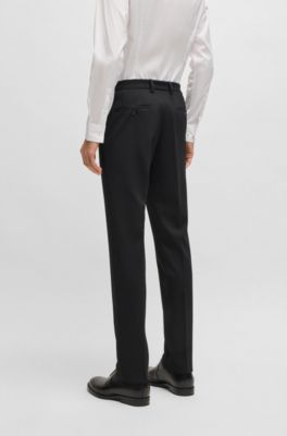 Slim-fit trousers in washable stretch fabric, Black