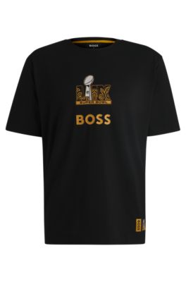 BOSS x NFL stretch-cotton T-shirt with gold-tone artwork