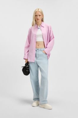 Relaxed-fit jeans in blue denim, Turquoise