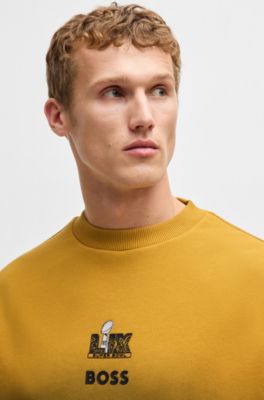 BOSS x NFL cotton sweatshirt with gold-tone embroidery