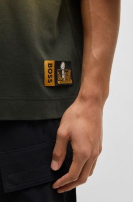BOSS x NFL cotton T-shirt with gold-tone embroidery