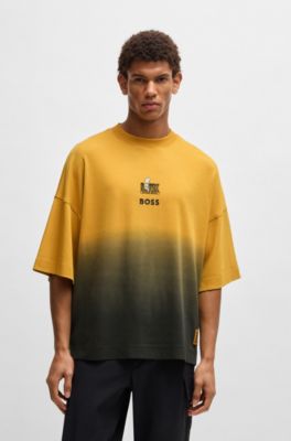 BOSS x NFL cotton T-shirt with gold-tone embroidery, Gold