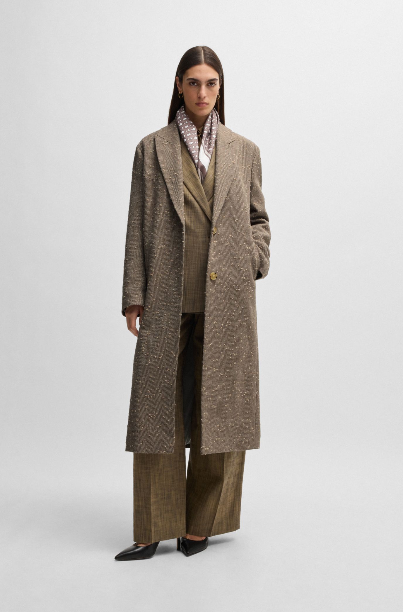 【Her lip to】Herringbone Wool-Blend Coat セール】Herringbone Wool-Blend Classic Coat（チェスター