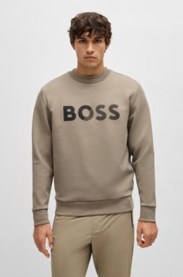 Regular-fit sweatshirt with logo print, Light Brown