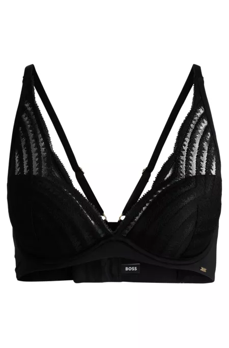 Underwired bra with padded cups and lace detailing