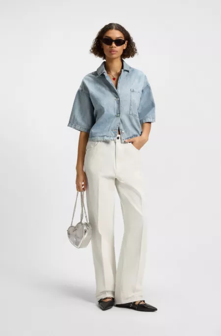 Modern-fit jeans in white rigid denim