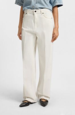 Jean Modern en denim rigide blanc, Blanc