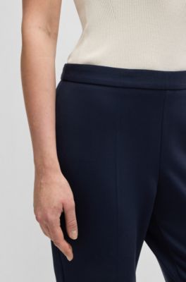 Pantalones regular fit con raya delantera, Azul oscuro