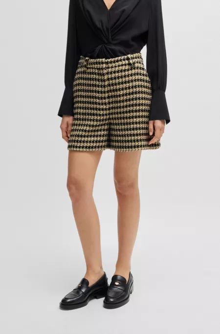 Relaxed-fit shorts in tweed