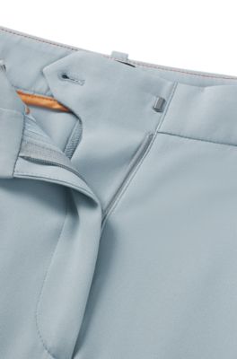 Pantalones de pernera ancha en tejido el&aacute;stico, Azul