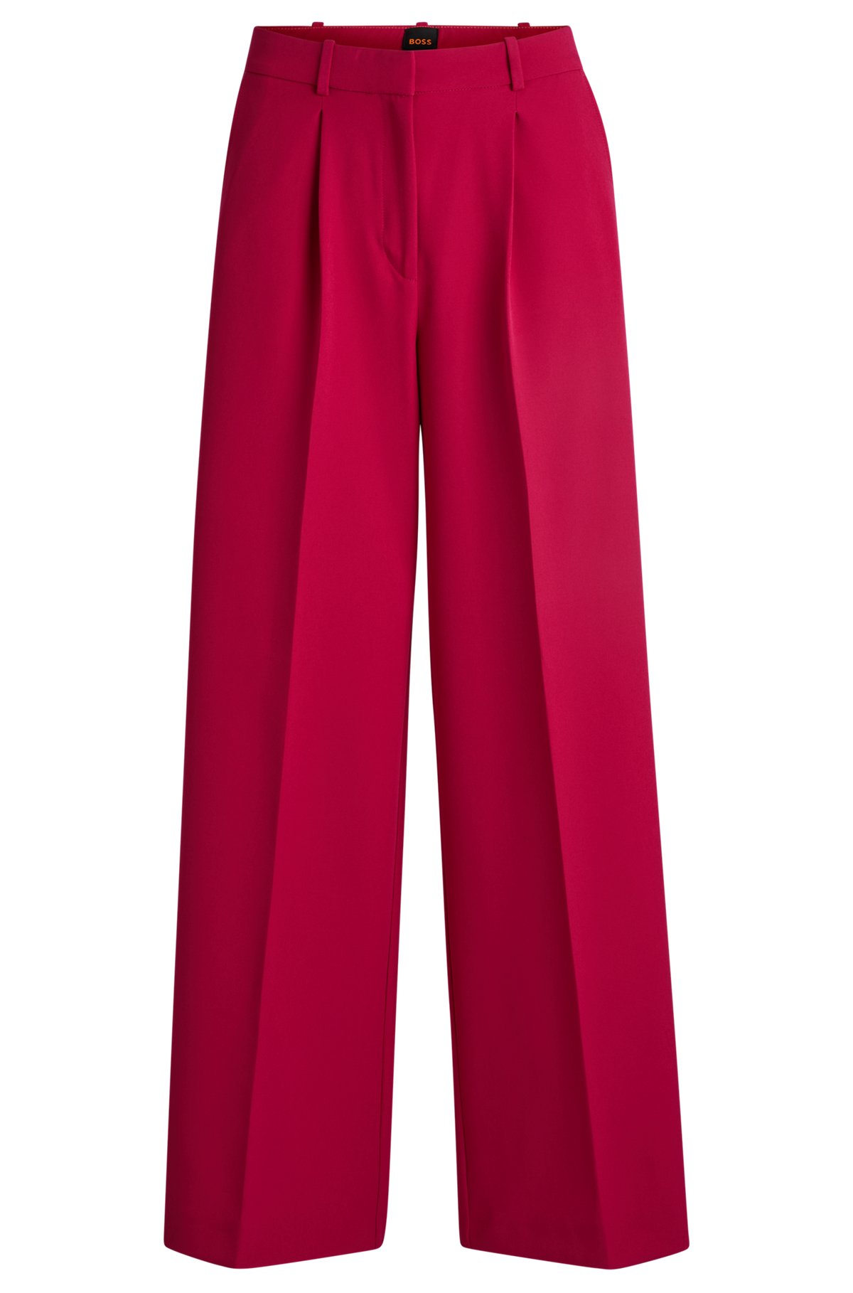 BOSS - Wide-leg trousers in stretch fabric - Pink BOSS - Wide-leg trousers in stretch fabric - Pink