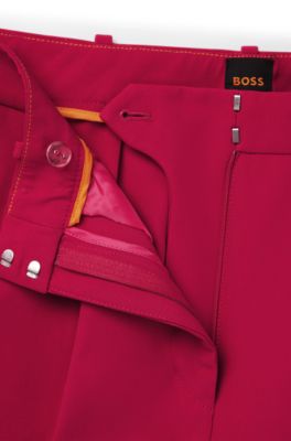 Wide-leg trousers in stretch fabric, Pink